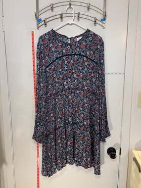 P1: Knox Rose Floral Print Tiered Long Sleeve Dress XL